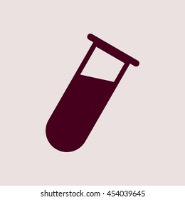 Purple Icon of Testing Tube. Eps-10.