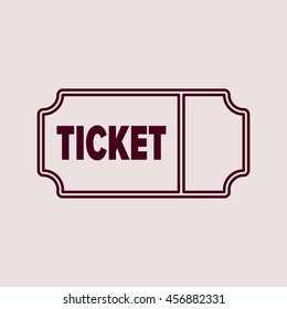 Purple Icon of Ticket. Eps-10.