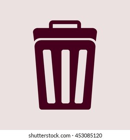 Purple Icon of Trashcan or Recycle Bin. Eps-10.