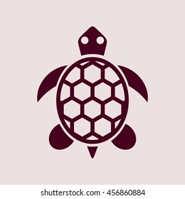 Purple Icon of Turtle. Eps-10.