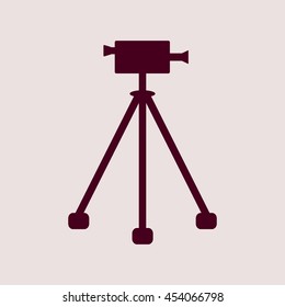 Purple Icon of Video Camera. Eps-10.