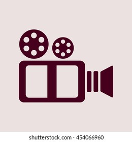 Purple Icon of Video Camera. Eps-10.