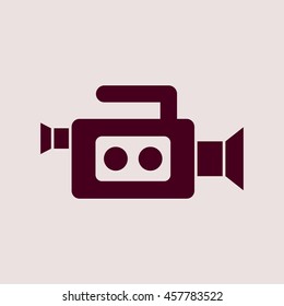 Purple Icon of Video Camera icon. Eps-10.