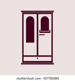 Purple Icon of Wardrobe. Eps-10.