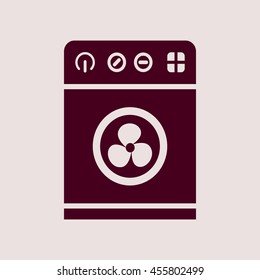Purple Icon of Washing Machine. Eps-10.