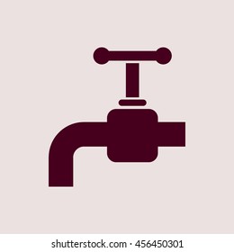 Purple Icon of Water Tap. Eps-10.