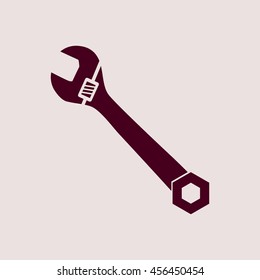 Purple Icon of Wrench. Eps-10.