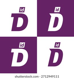 Violett ID D Logo, Vektorgrafik Design-Element