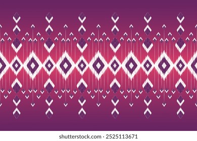 Purple Ikat pattern, Cross Stitch Ikat, Geometric ethnic patterns, Aztec fabric ikat ornament native textile, Clothing,batik, Knitwear, Embroidery, Ikat, pixel Traditional, Saree, Patola, Sari,Dupatta