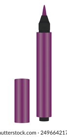 Purple  illumination pen. vector illustration