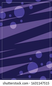 Purple illustration with blurred window effect. Abstract purple circles on dark background