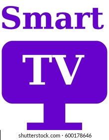 Purple illustration, vector of a smart TV