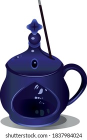 purple incense lamp vector illustration