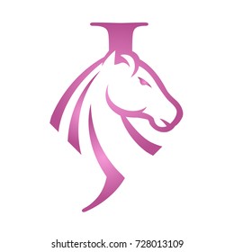 Purple Initial J Horse Set Vector Logo