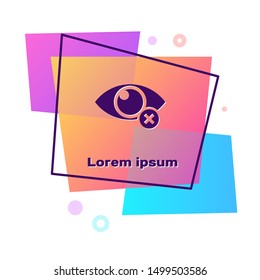 Purple Invisible or hide icon isolated on white background. Color rectangle button. Vector Illustration