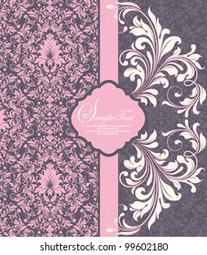 purple invitation card,vector design