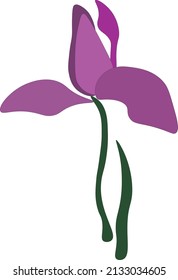 Iris morado aislado sobre fondo blanco. Dibujo simple. eps de diseño vectorial 10