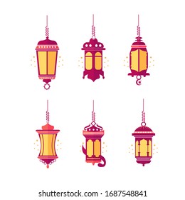 Linternas islámicas moradas. Muy adecuado para sus objetos de diseño islámico.