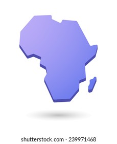 purple isolated Africa continent map icon 