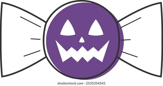 Doce de jack-o-lantern roxo para festas de Halloween trata Vetor