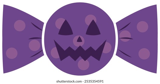 Envoltório de doces de valete-o-lanterna roxo para Halloween trata Vetor