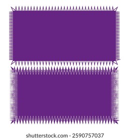 Purple jagged frame. Spiky geometric border. Abstract sharp shape. Decorative vector element.