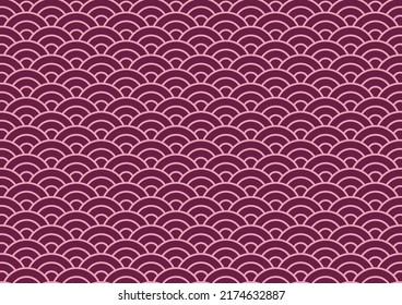 Patrón de onda de estilo japonés morado. Patrón de ondas. Fondo ondulado en vector.