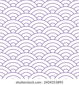 Purple Japanese wave pattern background. Japanese seamless pattern vector. Waves background illustration. for clothing, wrapping paper, backdrop, background, gift card.
