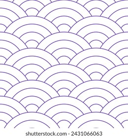 Purple Japanese wave pattern background. Japanese seamless pattern vector. Waves background illustration. for clothing, wrapping paper, backdrop, background, gift card.