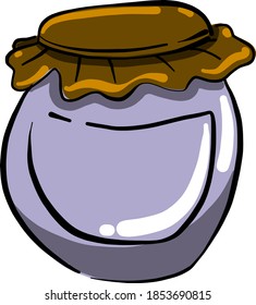 Purple jar, illustration, vector on white background
