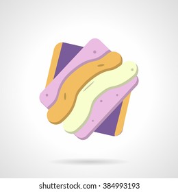 Purple jelly sweet or berry marmalade candy. Candy dessert. Sweets menu. Pastry and confectionery. Vector icon flat color style. Web design element for site, mobile and business.