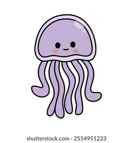 purple Jellyfish On white background