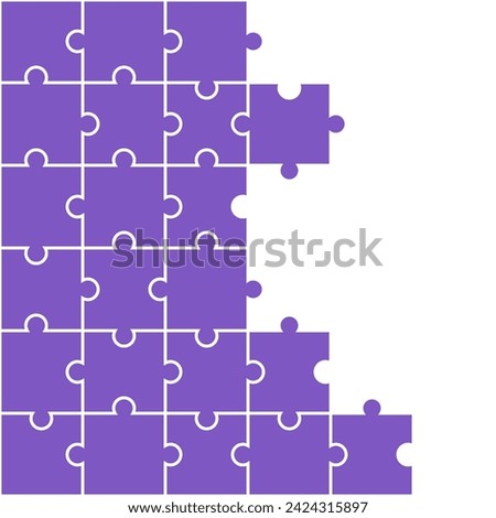 Purple jigsaw pattern. jigsaw line pattern. jigsaw seamless pattern. Decorative elements, clothing, paper wrapping, bathroom tiles, wall tiles, backdrop, background.