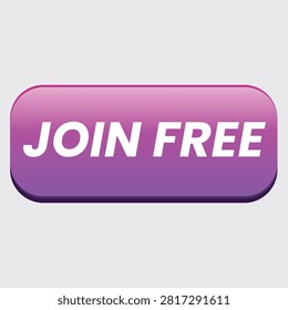 Purple Join Free glossy button or web icon vector illustration