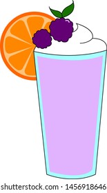 Purple jucie with orange, illustration, vector on white background