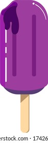 Purple juicy grape ice cream on a white background