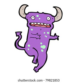 purple jumping monster cartoon
