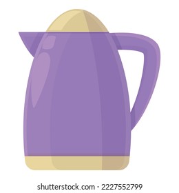 Purple kettle icon cartoon vector. Glass pot. Cute style