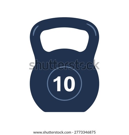 Purple kettlebell weight marked ten kilograms Vector