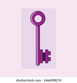 Purple Key Vector Icon Symbol