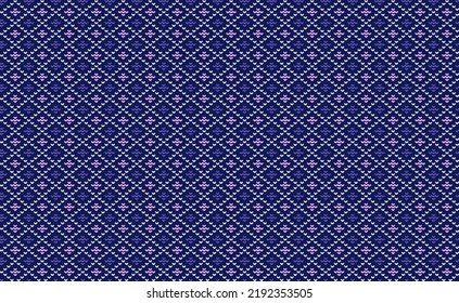 Purple Knitted Pattern Vector, Square Embroidery Repeat Background, Ethnic Element wallpaper, Aztec Antique illustration