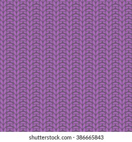 Purple knitted seamless pattern, rib, knit one, purl one