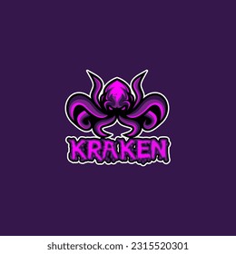 purple kraken esports logo designs