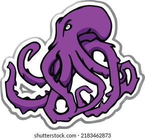 Purple Kraken Sticker Squid Octopus
