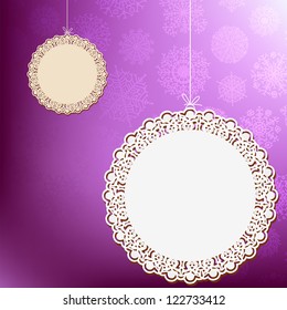 Purple lace ornament card. + EPS8 vector file