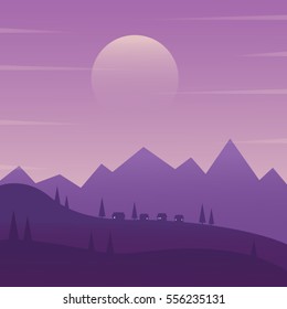Purple landscape