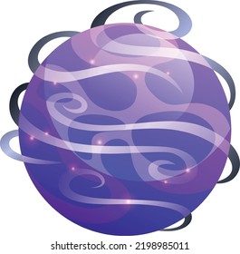 Purple Lava Planet. Fantasy Space Game Icon