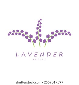 purple lavender flower logo, for flower gardens, parks, business, cosmetics, fashion, vector