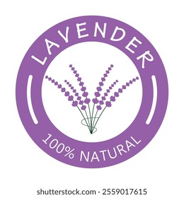 purple lavender flower logo, for flower gardens, parks, business, cosmetics, fashion, vector