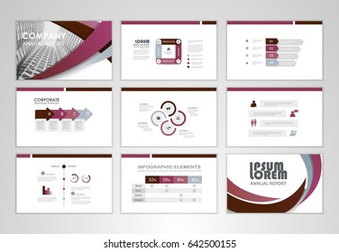 Purple layout brochure design, brochure template for business presentation,  brochure annual report, flyer and  leaflet cover with  Infographic brochure elements for business data visualization.